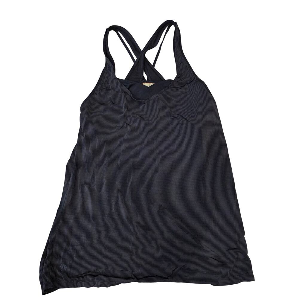 Athleta Transcendence black support sports tank with built in bra sz M